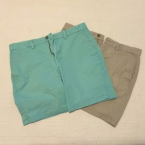 2 Pair - Ultimate Slim Built-In Flex Old Navy Shorts. 7-inch inseam, 33 waist